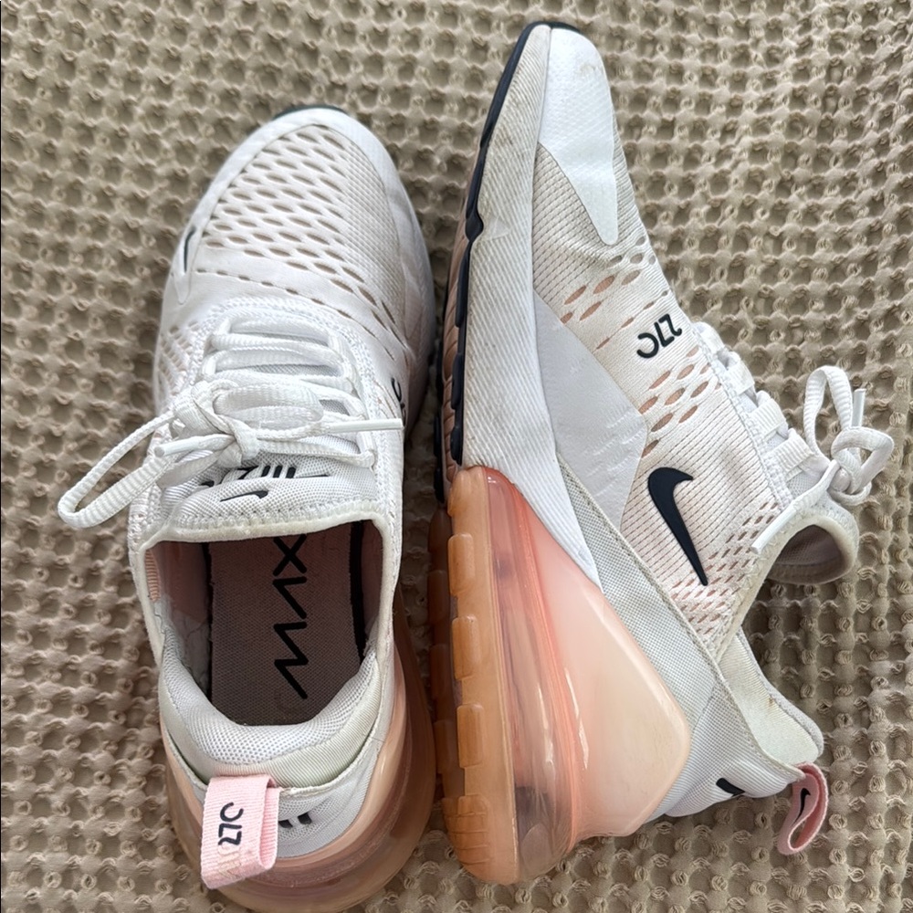 Nike White and Pink Air Max Sneakers